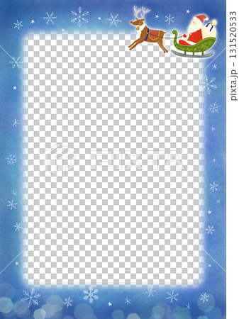 サンタとトナカイのクリスマスフレーム 背景 サンタとトナカイのクリスマスフレーム 背景 131520533