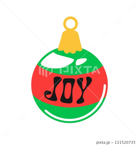 Christmas holiday decoration Y2K groovy sticker or label. Xmas festive retro Y2K patch, New Year celebration vector label. Winter holiday sticker with Christmas tree bauble decoration and typography Christmas holiday decoration Y2K groovy sticker or label. Xmas festive retro Y2K patch, New Year celebration vector label. Winter holiday sticker with Christmas tree bauble decoration and typography 131520735