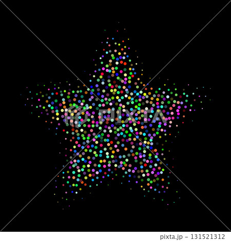 Star made of colorful stipple dots Star made of colorful stipple dots 131521312