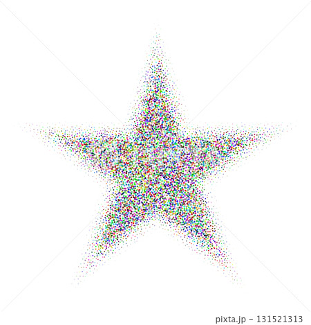 Star made of colorful stipple dots 131521313
