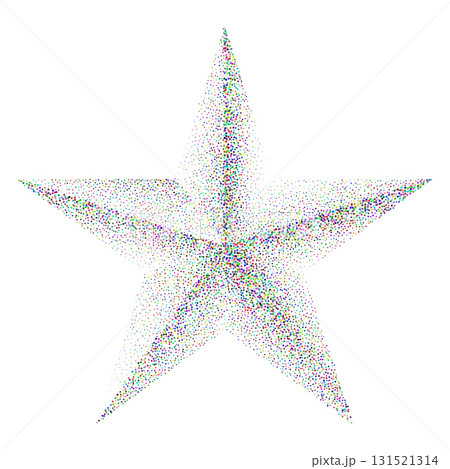 Star made of colorful stipple dots 131521314