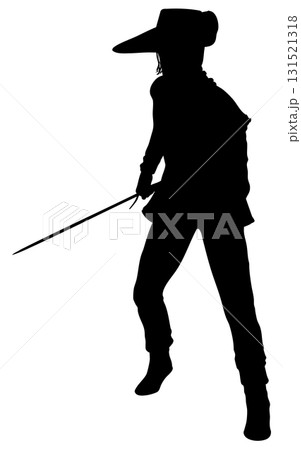 Swordsman Holding a Sword Silhouette Swordsman Holding a Sword Silhouette 131521318