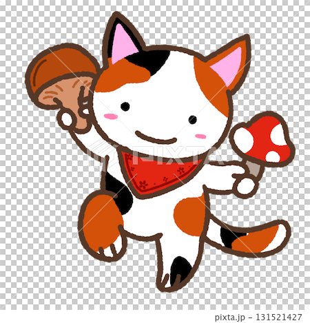 キノコを持つ猫 131521427