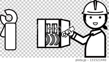 Woman measuring with a clamp meter Woman measuring with a clamp meter 131521440