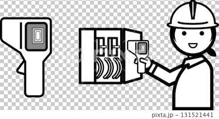 Woman being measured with a thermography camera 131521441