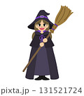 ハロウィン用/紫色のクラシックな魔女衣装を着た魔法使いの女の子【主線なし】 ハロウィン用/紫色のクラシックな魔女衣装を着た魔法使いの女の子【主線なし】 131521724