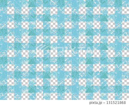 粗い布目のギンガムチェック柄・ターコイズブルー 131521868