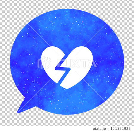 藍色星空|破裂的心符號講話泡泡 藍色星空|破裂的心符號講話泡泡 131521922