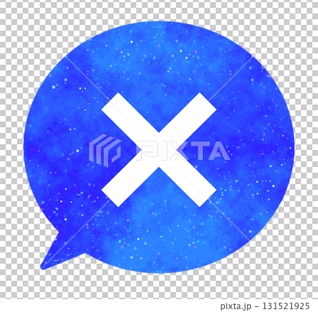 青い星空｜バツマークの吹き出し 131521925