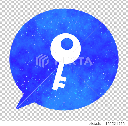 藍色星空|語音氣泡與鑰匙圖標 131521933