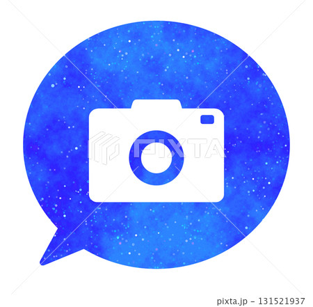 青い星空|カメラアイコンの吹き出し 青い星空|カメラアイコンの吹き出し 131521937