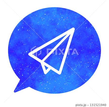 青い星空｜紙飛行機アイコンの吹き出し 131521940
