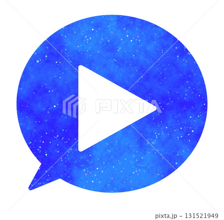 青い星空|再生アイコンの吹き出し 青い星空|再生アイコンの吹き出し 131521949