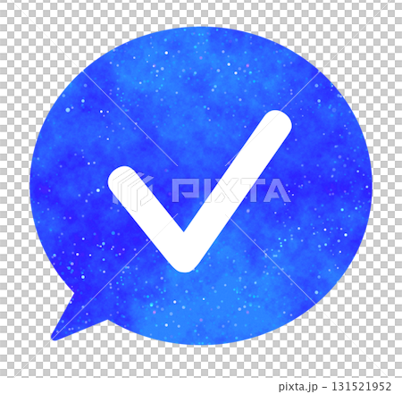 Blue starry sky | Check mark speech bubble Blue starry sky | Check mark speech bubble 131521952