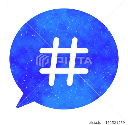 青い星空|ハッシュタグの吹き出し 青い星空|ハッシュタグの吹き出し 131521959