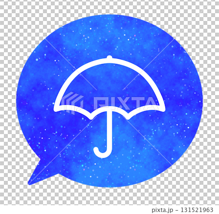 Blue starry sky | Umbrella icon speech bubble Blue starry sky | Umbrella icon speech bubble 131521963