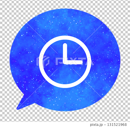 Blue starry sky | Clock icon speech bubble Blue starry sky | Clock icon speech bubble 131521968