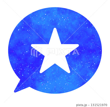 青い星空｜シンプルな星マークの吹き出し 131521970