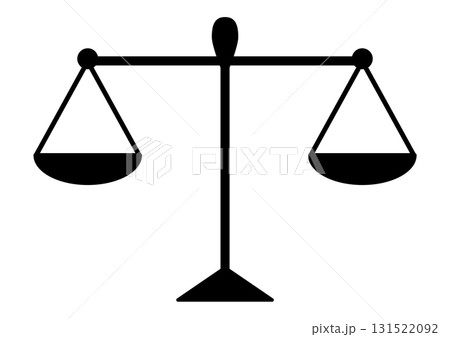 正義の天秤・均衡と公平・裁判と法・モノクロのシンプルアイコン 131522092