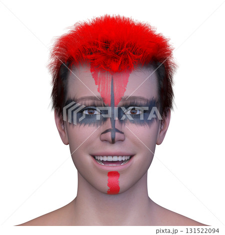 フェイスペインティングをした男性 131522094