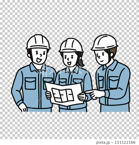 三名工人開會的插圖 131522166