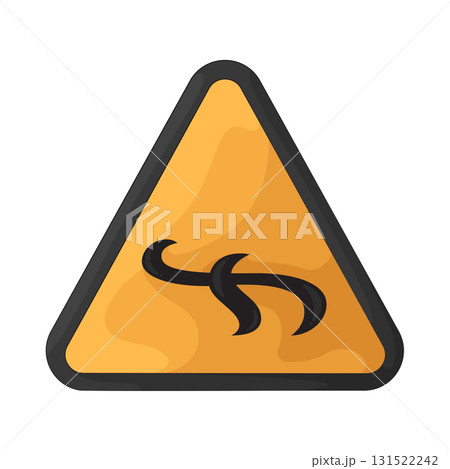 Illustration of slippery road sign Illustration of slippery road sign 131522242
