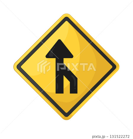 Illustration of merge sign  131522272