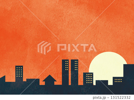 夕暮れの街並み背景素材 131522332