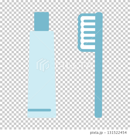 歯ブラシと歯磨き粉 シンプルなイラスト素材 歯ブラシと歯磨き粉 シンプルなイラスト素材 131522454