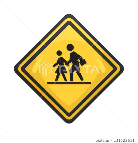 Illustration of school zone sign Illustration of school zone sign 131522611