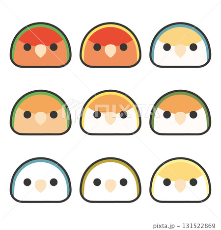 コザクラインコの顔アイコンセット コザクラインコの顔アイコンセット 131522869