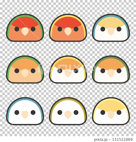 Cockatiel face icon set 131522869