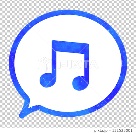 藍色星空|音符標記語音氣泡 131523001