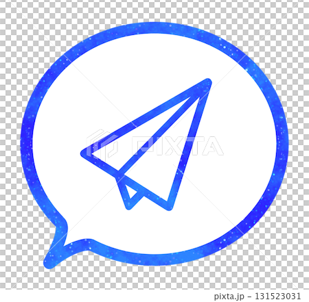 Blue starry sky | Paper plane icon speech bubble Blue starry sky | Paper plane icon speech bubble 131523031