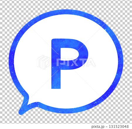 Blue starry sky | Simple P mark speech bubble 131523048