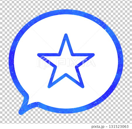 青い星空｜シンプルな星マークの吹き出し 131523063