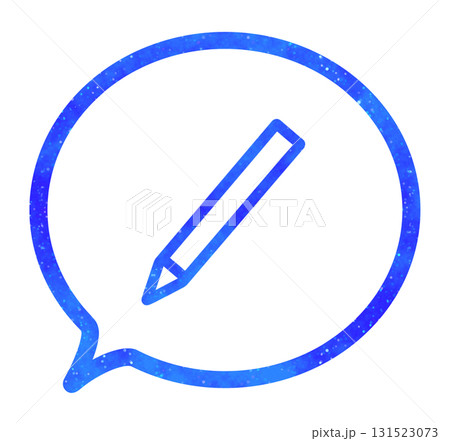 青い星空｜えんぴつアイコンの吹き出し 131523073