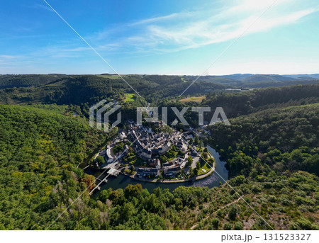 Esch-sur-Sure, Wiltz, Grand-Duche de Luxembourg, September 07, 2025, Stunning Aerial View of a 131523327