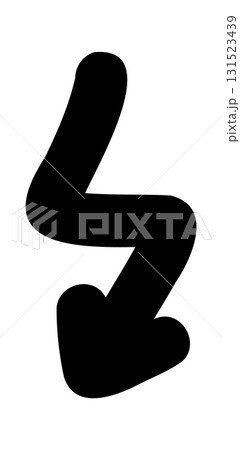 Hand-drawn doodle lightning bolt icon simple cute sketch symbol of energy, power, speed isolated on white background for creative and dynamic design use. 131523439