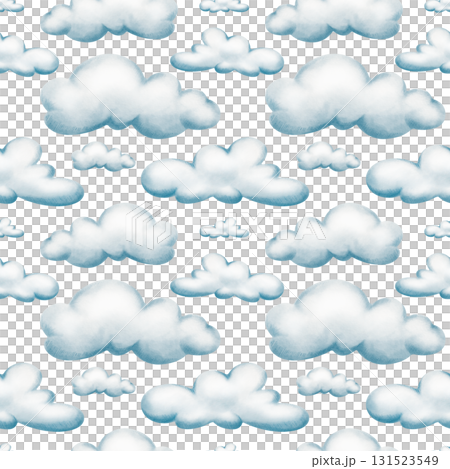 Whimsical gray-blue rain cloud in seamless pattern painted with soft watercolor washes and cheerful colored pencil details.For childrens books,weather-themed projects and playful nursery decor Whimsical gray-blue rain cloud in seamless pattern painted with soft watercolor washes and cheerful colored pencil details.For childrens books,weather-themed projects and playful nursery decor 131523549