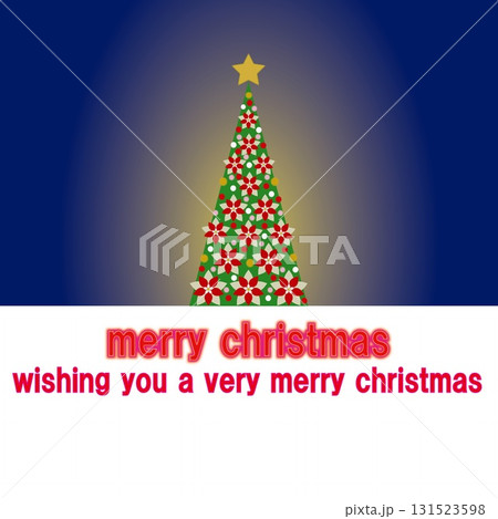 メリークリスマス　merry christmas　クリスマスツリー　クリスマス　ポインセチア 131523598