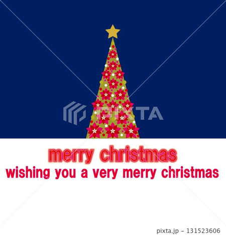 メリークリスマス　merry christmas　クリスマスツリー　クリスマス　ポインセチア 131523606