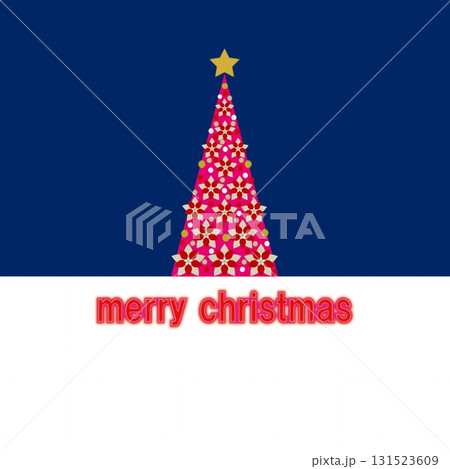 メリークリスマス　merry christmas　クリスマスツリー　クリスマス　ポインセチア 131523609
