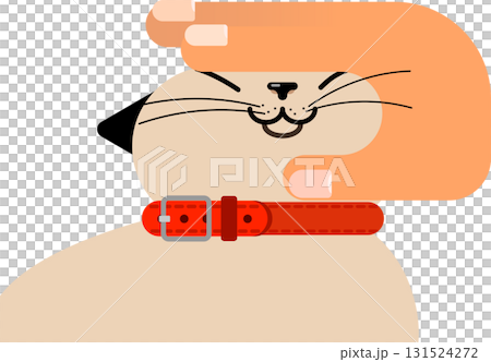 一隻貓被撫摸的插圖 131524272