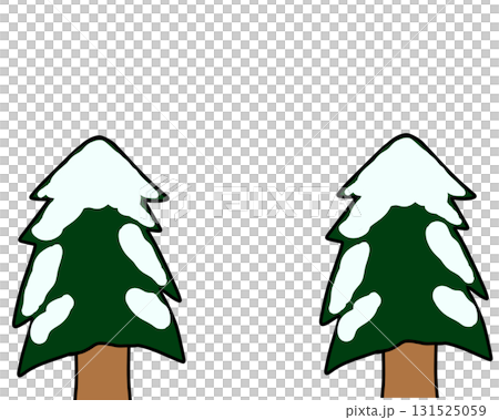 Snow piled up tree simple winter 131525059