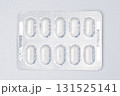 Pills blister pack on white background, top view medical concept, healthcare, pharmacy, medication, and pharmaceutical product 131525141