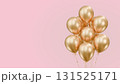 Party celebration background with copy space. Gold balloons bunch. Party celebration balloons on isolated background. 3d rendering. Applicable for celebration event design. 131525171
