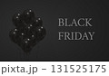 Black Friday banner with realistic black balloons bunch. Copy Space. Black Friday sale banner. 131525175