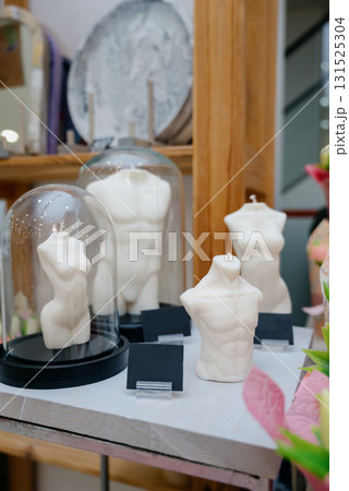 Candles in the shape of female and male torsos, for sale Candles in the shape of female and male torsos, for sale 131525304