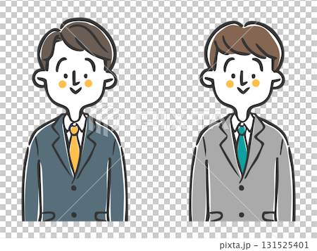 男性会社員　上半身　ベクター 131525401